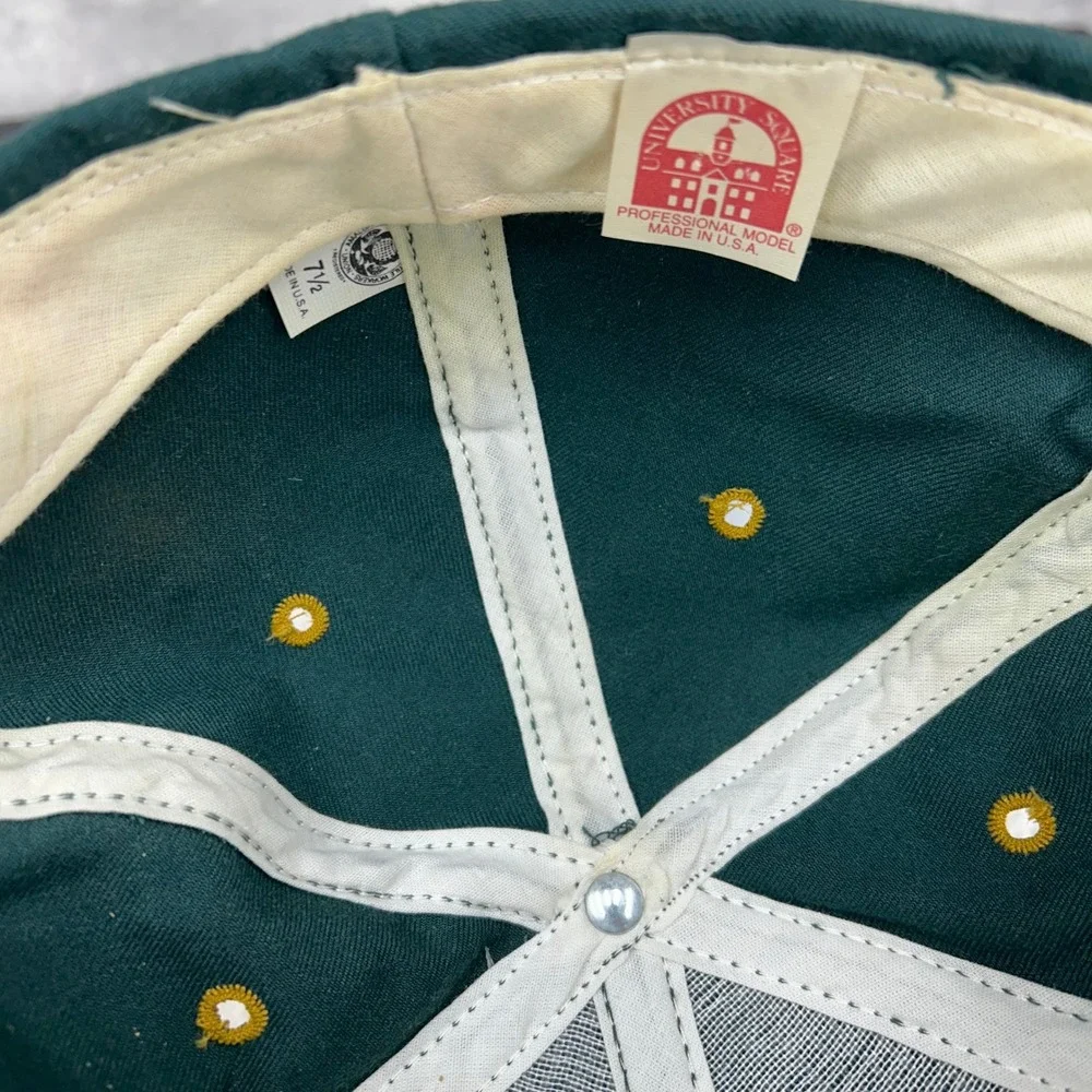 Vintage Notre Dame Fighting Irish Fitted Hat 7 1/4 Two Tone Cap NCAA Made in USA